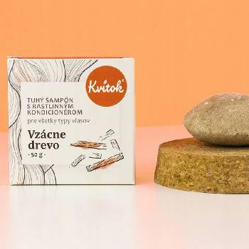 Kvitok Tuhý šampón s kondicionérom Zriedkavé drevo 50 g
