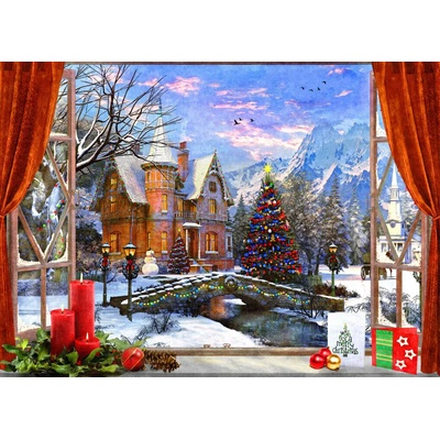 Bluebird Puzzle - Puzzle Davison: Christmas Mountain View - 500 piese