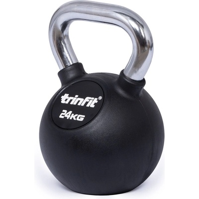 TRINFIT Kettlebell kov guma s chrom madlem 24 kg