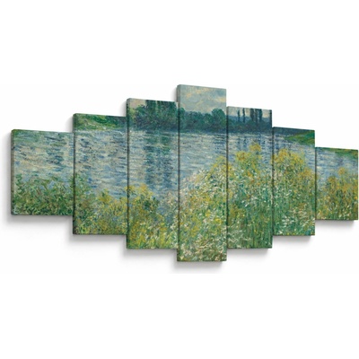 Obraz - Claude Monet, Banks of the Seine, reprodukcia, sedemdielne 210x100 cm