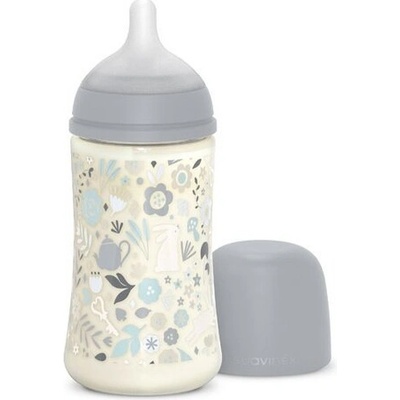 Suavinex dojčenská fľaša Wonderland fyziol průtok Liberty modrá 270ml
