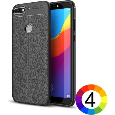 Huawei Y7 Prime ( 2018 ) Удароустойчив Litchi Skin Калъф и Протектор