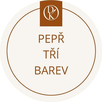 Davídkovo koření Etiketa Pepř tří barev béžová průměr 4,5 cm 1 ks