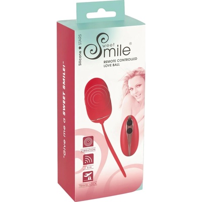 Smile Love Ball - nabíjacie, bezdrôtové vibračné vajíčko červené