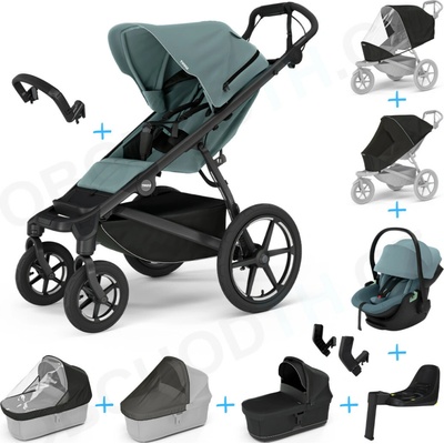 Thule Set 10v1 Urban Glide 4-wheel Mid blue 2024+madlo+vanička Black+Thule Maple Mid blue+Thule Alfi+príslušenstvo