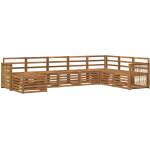 vidaXL Комплект дивани за открито 8 бр. Натурално (3384715)