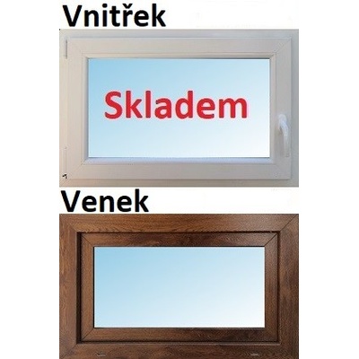 Soft Plastové okno 90x60 cm zlatý dub/bílá otevíravé i sklopné levé