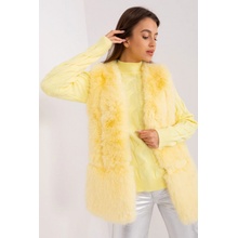 Italy Moda chlupatá kožíšková vesta at-kz-2368.00p light yellow