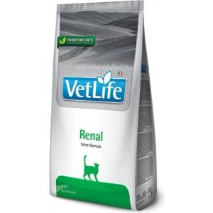 Farmina Vet Life Renal - пълноценна диетична храна за котки за подкрепа функцията на бъбреците в случай на хронична или временна бъбречна недостатъчност - 2 кг, Италия - PVT020013S