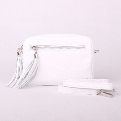 Vera Pelle malá kožená crossbody kabelka no. 76 bílá