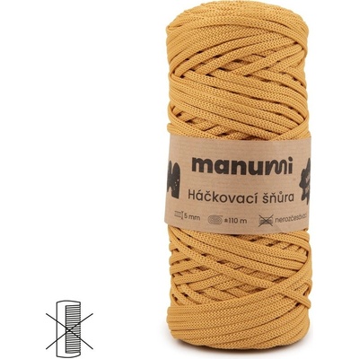 Manumi háčkovací polyesterová šňůra 5 mm hořčicová - 1 ks