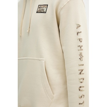 Alpha Industries Суичър Alpha Industries мъжки в бежово с качулка с принт 156340.300 (156340.300)