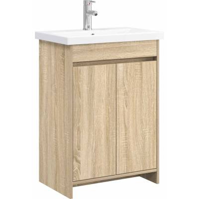 vidaXL Комплект мебели за баня Дъб сонома 61 x 40 x 84, 5 см (3404276)