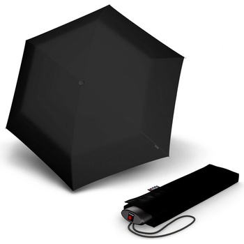 Knirps AS.050 slim small Manual dámsky skladací plochý dáždnik čierný