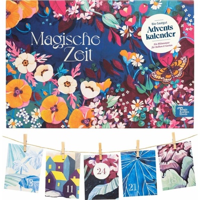 Magic Garden Seeds Adventný kalendár s bio semenami "Divý kvetinový zhon" 1 ks