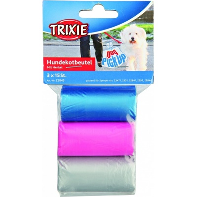 Trixie náhradní barevné sáčky na trus s "ušima" 3 role á 15 ks