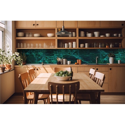 DIMEX ART Фототапет за кухня - текстура от тъмнозелен мрамор 420 x 60 см