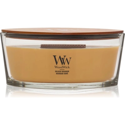 WoodWick Opulent Wood Golden Bourbon ароматна свещ с дървен фитил (hearthwick) 453.6 гр