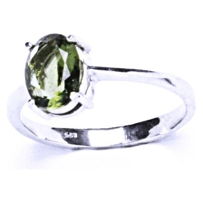 Čištín Zlatý prsten přírodní vltavín bílé i žluté zlato T 1245