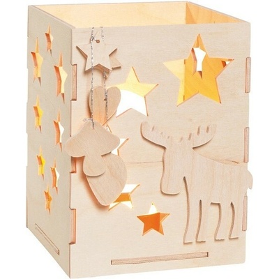 Pebaro Dřevěná stavebnice vánoční svícen los/houba