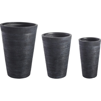 Bizzotto ДЕКОРАТИВНА САКСИЯ 3БР. graffiti ЧЕРНА (0790573)