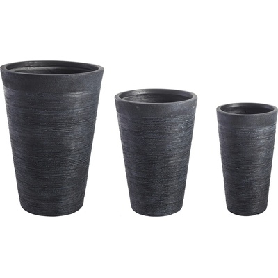 Bizzotto ДЕКОРАТИВНА САКСИЯ 3БР. graffiti ЧЕРНА (0790573)