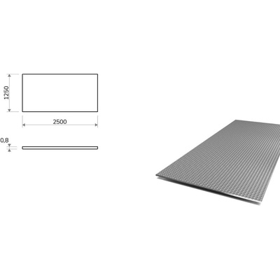 Nerezový plech dekor KARO - 1,25x2,5 m, tloušťka 0,8 mm + fólie