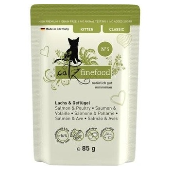 Catz finefood Classic Kitten No.5 s lososom hydinovým mäsom a špenátom 85 g