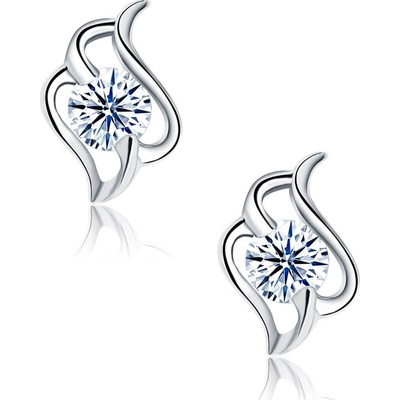 Elanis Jewel Stříbrné náušnice Crystal Angel Wings s čirým zirkonem EJ00555