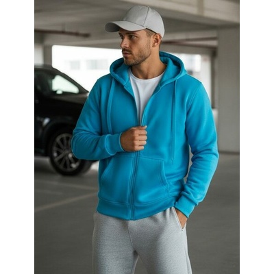 Pánska mikina s kapucňou bx4689 bledomodrá
