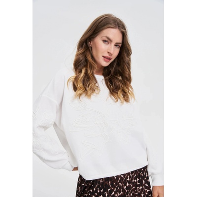 Moodo Блуза с апликация бяла Moodo Moodo | Byal | ЖЕНИ | XS