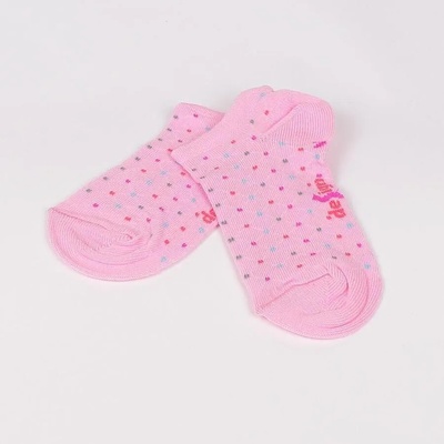 Детски чорапи-терлик в розово с точки