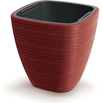 Prosperplast Plastový květináč Venas Square 38,8x38 cm červený