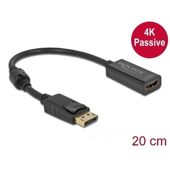 Delock Adapter DisplayPort 1.2-dugós csatlakozó -HDMI-csatlakozóhüvely 4K passzív fekete (63559) (DE63559) (DE63559) (DE63559)