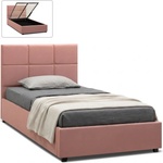 TopMebel Kingston TopMebel кадифено легло с място за съхранение в прасковено розов цвят 120x200cm
