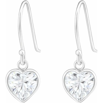 Image 1 of Bijutanki Сребърни Висящи Обеци - Сърце с Камък