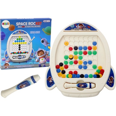 Lean Toys Magnetická tabuľa Vesmírna Raketa