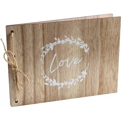 Svatební kniha hostů dřevěná Love – Zboží Mobilmania