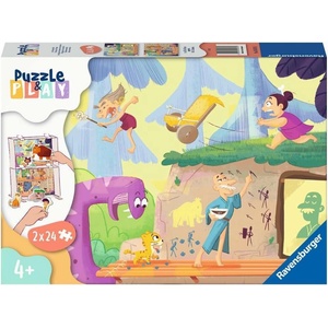 Ravensburger Пъзел-настолна игра Ravensburger от 2 х 24 части - Пещерни хора (5674) - ozone