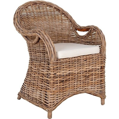 House Nordic Ratanové křeslo LARISA s područkami, kubu-šedé