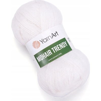 YarnArt Mohair Trendy moher / 101 biely