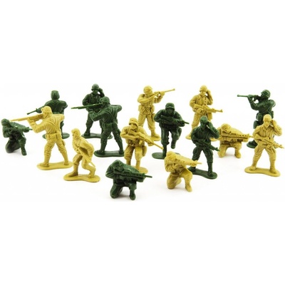 Teddies Sada vojáci 2 barvy plast CZ design na kartě 18x19,5cm