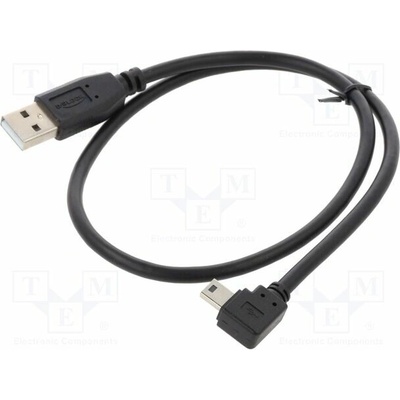 Delock 81650 USB 2.0 USB A plug USB B mini plug 90° left/right 0.5m