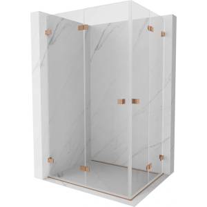 Mexen Lunar-F Duo сгъваема душ кабина 95 x 75 см, прозрачна, матирана мед - 836-095L-075P-65-00 (836-095L-075P-65-00)