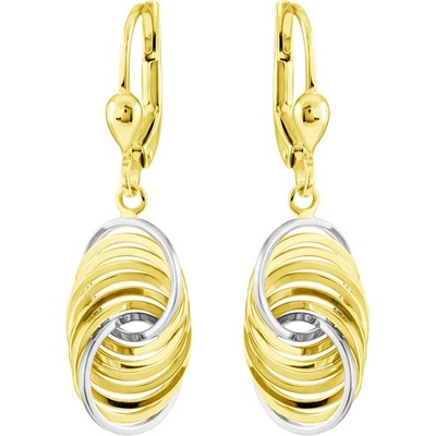 Gemmax Působivé plastické zlaté visací náušnice GLECN-39981