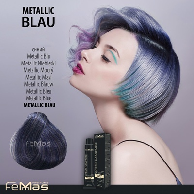 Femmas Barva na vlasy Metallic modrá