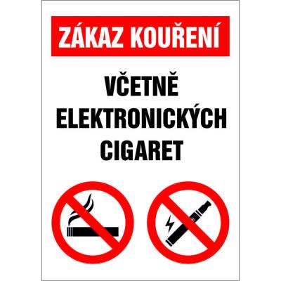 RAFO Samolepka Zákaz kouření včetně elektronických cigaret Velikosti: A5 (15 x 21 cm)