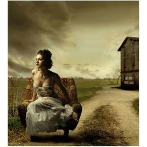 DIMEX ART Флизелинов фототапет момиче на стол 225 x 250 см