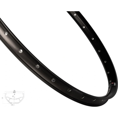 Ráfik MACH1 TRUCKY 30 DISC 584x30, 32 dier, čierny