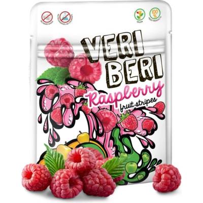 Želé proužky Veri Beri Raspberry fruit stripes malinové 50 g